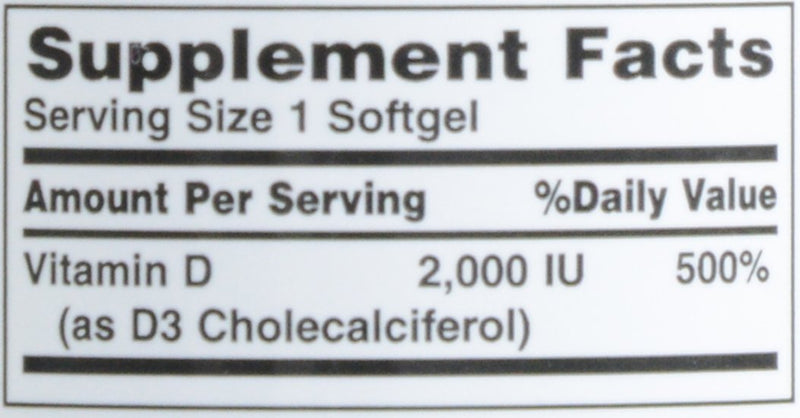 Nature's Bounty, D 2000 Iu Softgels, 150 Count Unflavored 150 Count (Pack of 1)