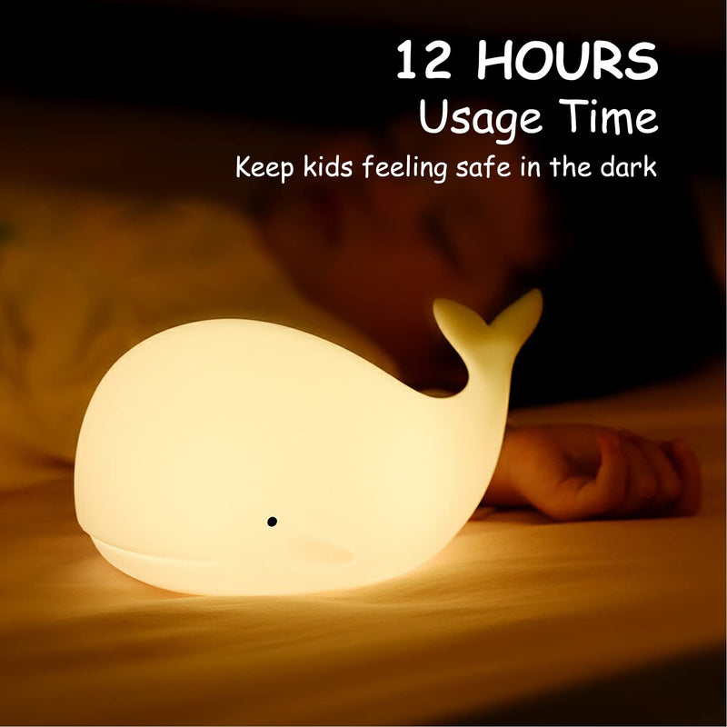 [Australia] - TriPro Whale Silicone Nursery Night Light Beach Room Decor Desk Lamp Toys,Bedroom Decorations Gifts for Toddlers,Girls And Boys ,Baby,Kids,Teens'' 