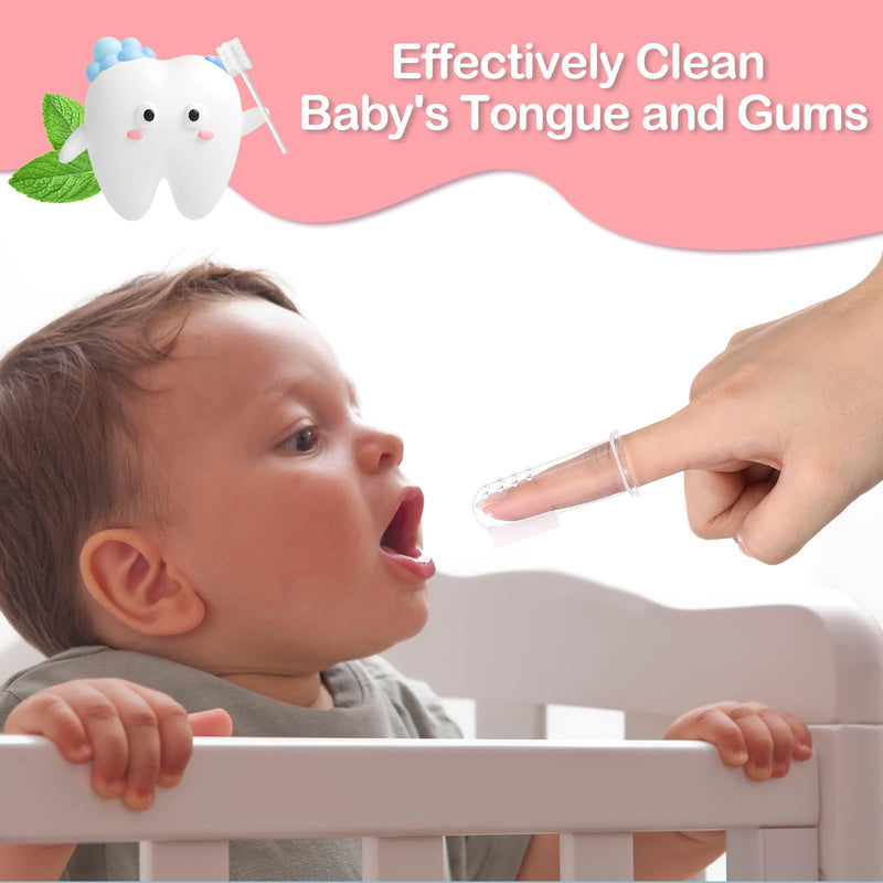 [Australia] - 200 Pieces Baby Tongue Cleaner Disposable Infant Oral Cleaner with 4 Pieces Finger Toothbrush Soft Gauze Baby Mouth Newborn for Tooth Mouth Gum Dental Care(Pink) Pink 