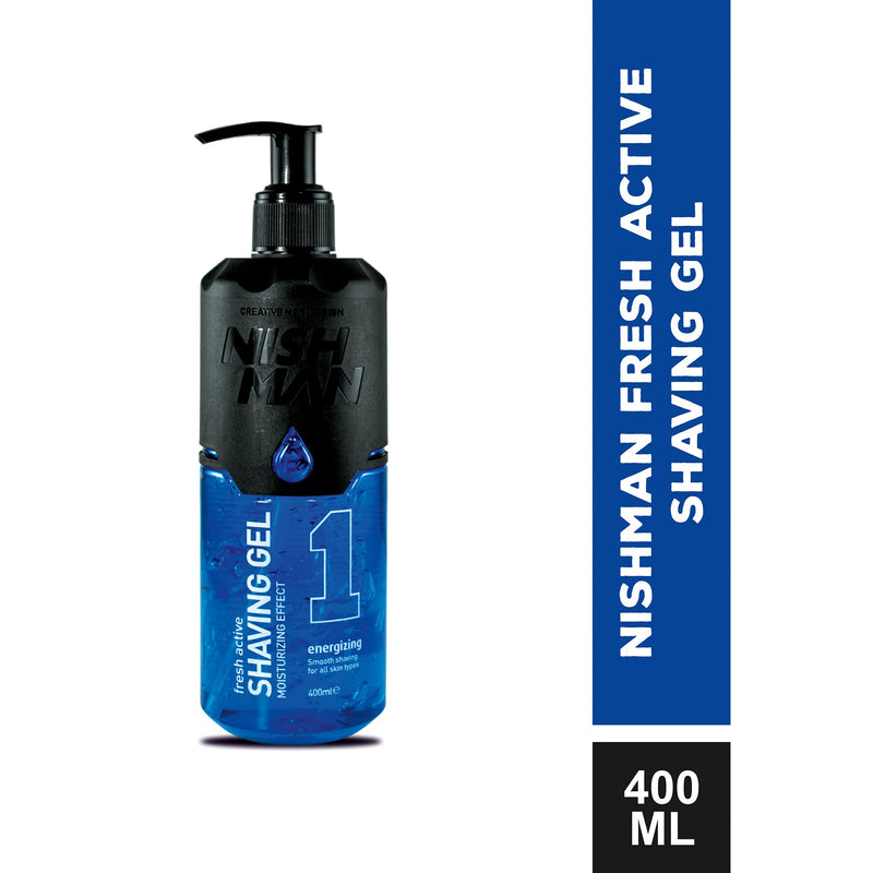 [Australia] - Nishman shaving gel - For a gentle shaving experience, moisturizing and nourishing - Perfect protection for smooth skin - Fresh and long-lasting scent - Men's care (01 - Energizing, 400ML) 400 ml (pack of 1) 01 - Energizing 
