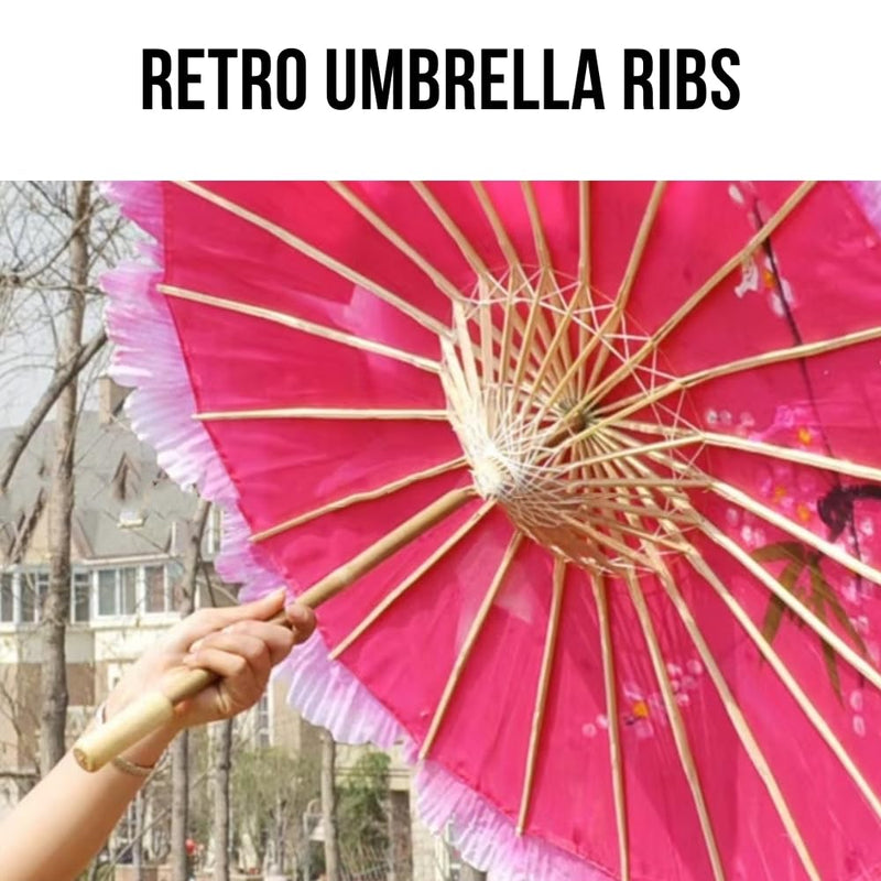 Dance Umbrella 27.5''×27.5'' Large Peony Flower Umbrella for Dance and Festival Celebrations (Pink)