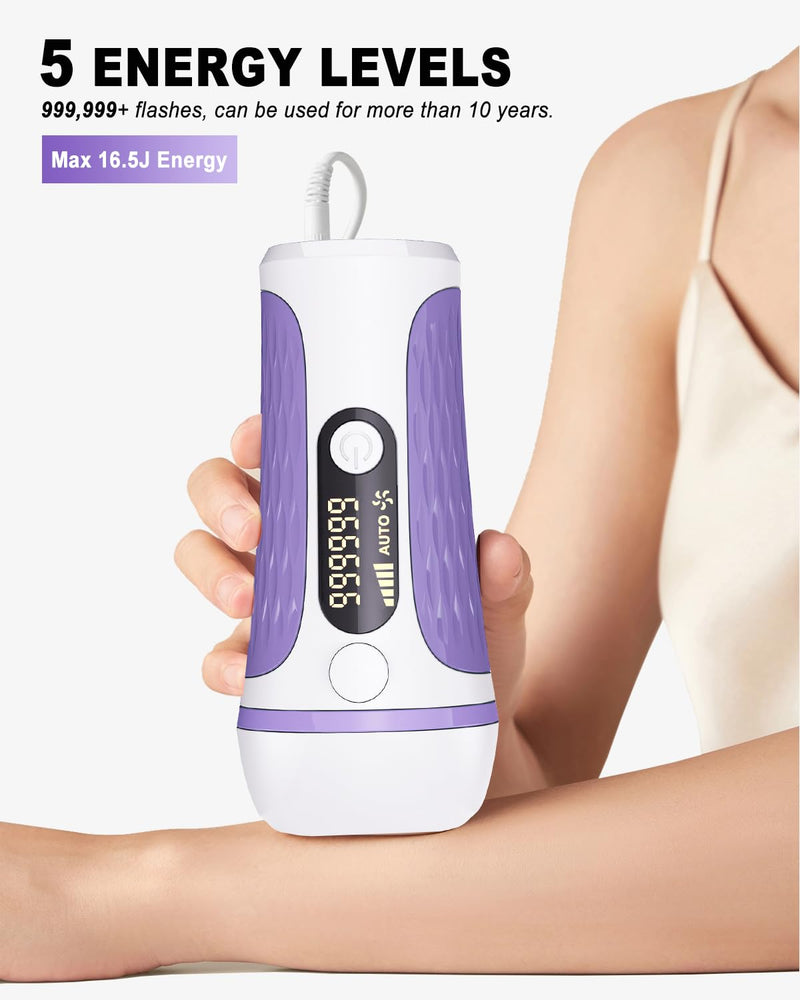 [Australia] - IPL Laser Hair Removal Device Permanent for Women & Men, 999,999 Flashes Safe Effective Lasting Hair Remover, Alternative to Salon, for Face Arms Armpit Legs Bikini Area Whole Body Home Treatment 