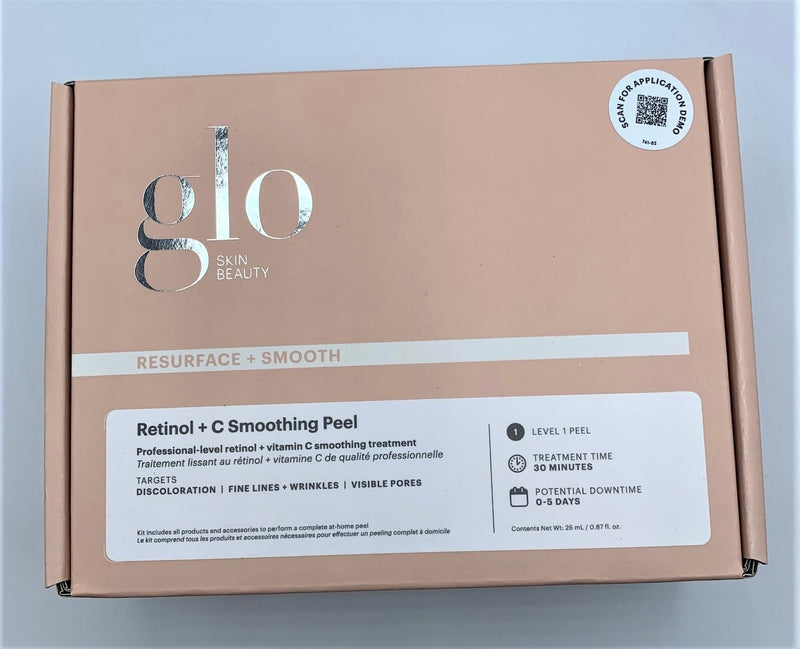Glo Skin Beauty Retinol + Vitamin C At-Home Chemical Peel Kit, 4 oz | Anti-aging face peel kit, exfoliates uneven skin tone, brightens with vitamin C, retinol resurfacing, smoothing radiance
