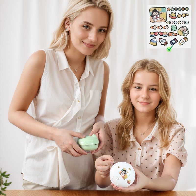 Cute Retainer Case with Removal Tool and Mirror, Compact Bath Cup with Strainer Tray for Partial Denture, Leakproof Soaking Container for Aligners, Mouth Guards, Night Guards, Veneers (Green Cat) Green Cat