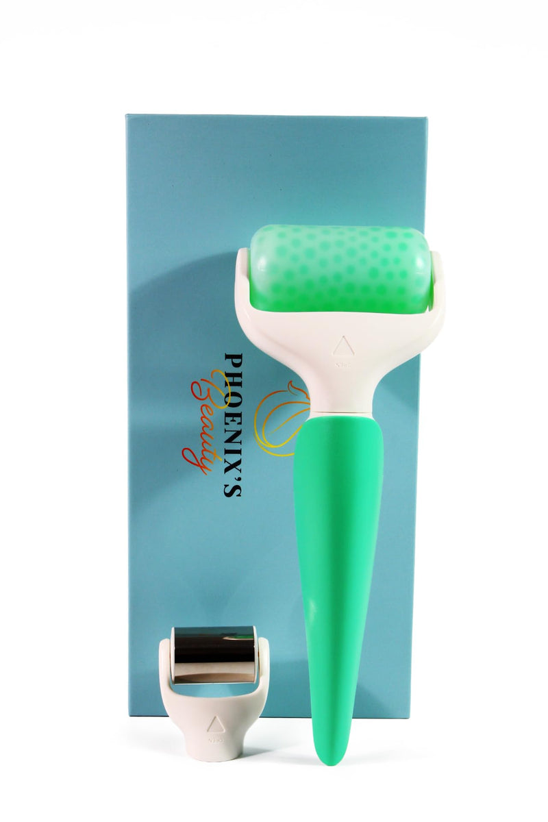[Australia] - Phoenix's Beauty Ice Roller for Face, Eyes & Neck | Cryotherapy | 2-in-1 Facial Roller | Puffiness Reduction & Skin Revitalization | Skin Care Tools Green 