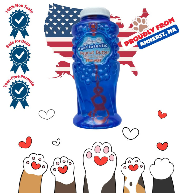 Bubbletastic Peanut Butter Scented Dog Bubbles 8 Ounce Bottle, Non Toxic, Tear Free - PawsPlanet Australia