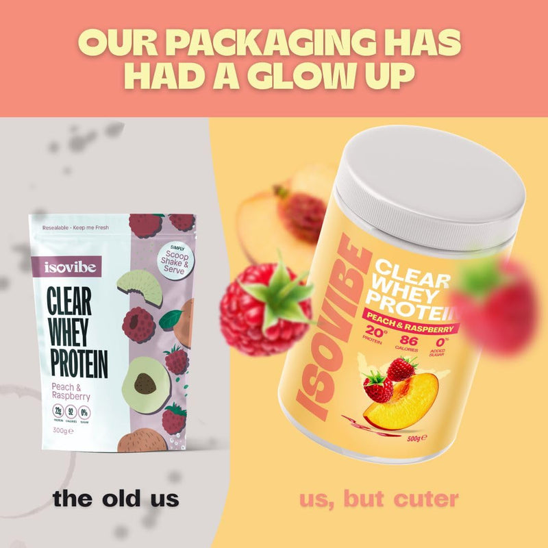 Clear Whey Protein Powder Peach & Raspberry (20 Servings) Refreshing Protein Water | Zero Added Sugar | High Protein 20g Per Serving 20 Servings
