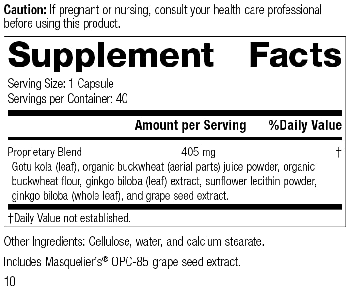 [Australia] - Standard Process Ginkgo Synergy - Whole Food Mental Clarity, Brain Health Supplement, Brain Support and Blood Flow with Grapeseed Extract, Buckwheat, Gotu Kola, Ginkgo Biloba - 40 Capsules 