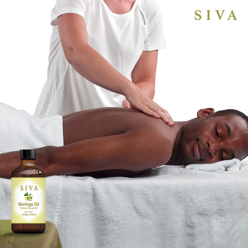 [Australia] - Siva Moringa Carrier Oil 4oz (118 ml) Premium Carrier Oil with Dropper for Skin Care, Hair Care, Scalp Massage & Body Massage 