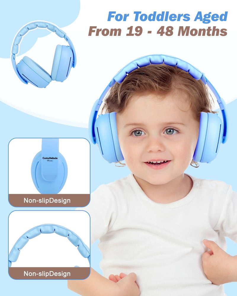 [Australia] - [2-in-1] Baby Ear Muffs Noise Protection - [Two Modes] Baby Headphones for Noise Cancelling Headphones- Infant Headphones Noise Cancelling - Ear Protection for 3 Months to 4 Years Blue 