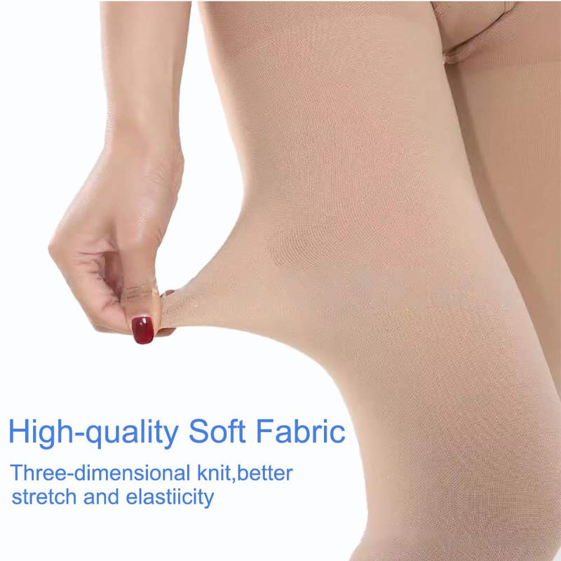 [Australia] - Medical Compression Pantyhose For Women 20-30 mmHg Compression Support Hose Swelling Edema Varicose Veins Footless Beige Medium 