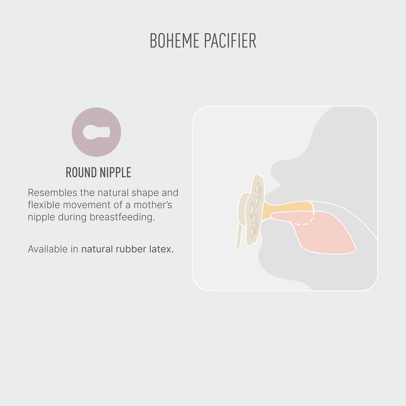 [Australia] - BIBS Boheme Soother 4-Pack | BPA Free Dummy Pacifier Round Nipple | Natural Rubber Latex | Made in Denmark | Size 6-18 Months | Dusky Lilac Mix Size 2 | 6+ Month 