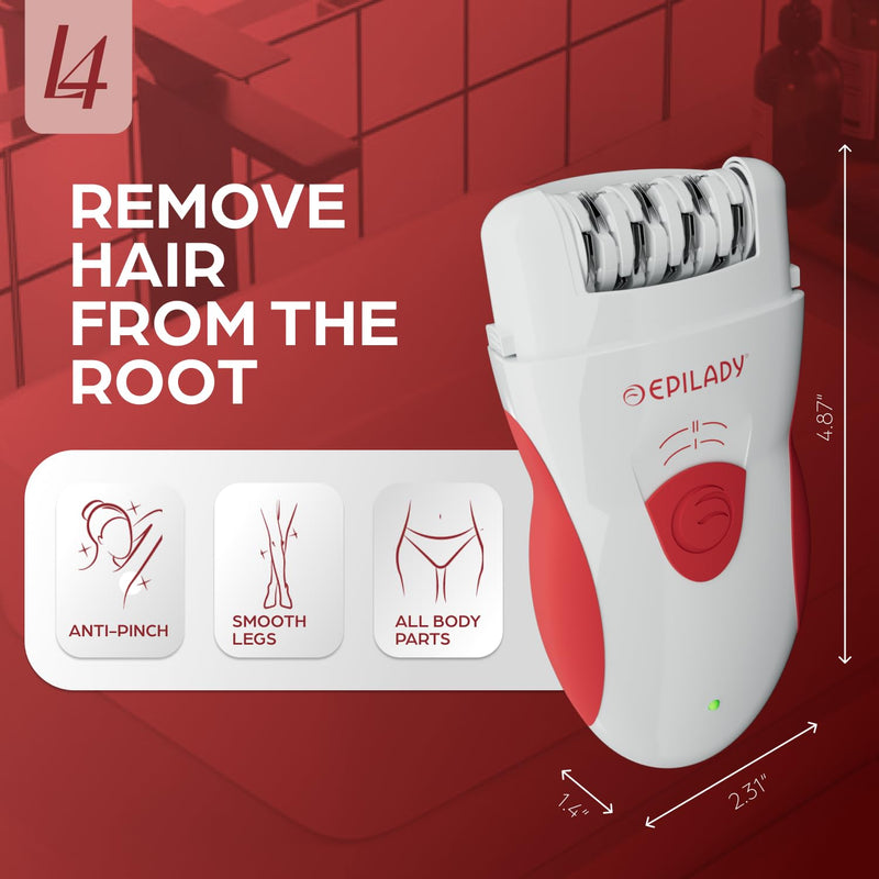 [Australia] - Epilady Legend 4 | Cordless Epilator Hair Removal Device for Women, 2 Speed Bikini Trimmer, Electric Shaver for Women, Rechargeable Body Hair Remover 