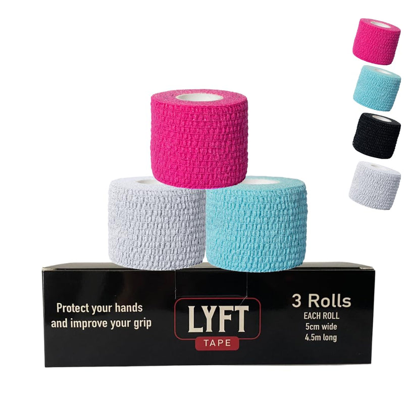 Athletic Tape for Weightlifting, 3 Pack Premium Grip Tape, 2"" Wide, Finger Wrap forCrossfit, Finger Tape, Wrist Tape to care of your fingers, Gym Tape for support in your lifts.