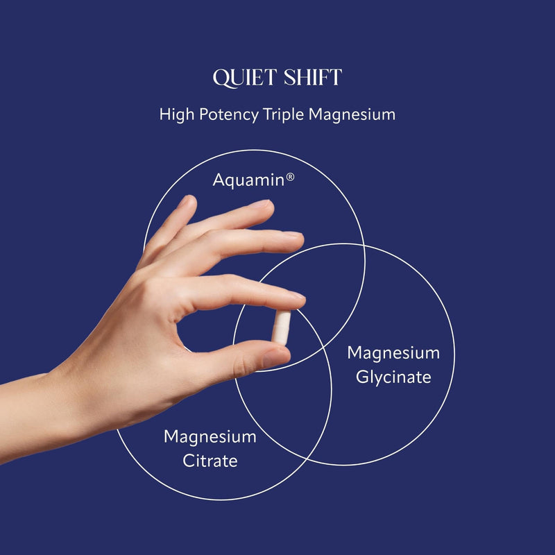 High Strength Magnesium, 60 Capsules (2-Month Supply). Universal Beauty Awards 2026 Winner. Formulated to Support Relaxation and Overall Wellbeing, Quiet Shift.