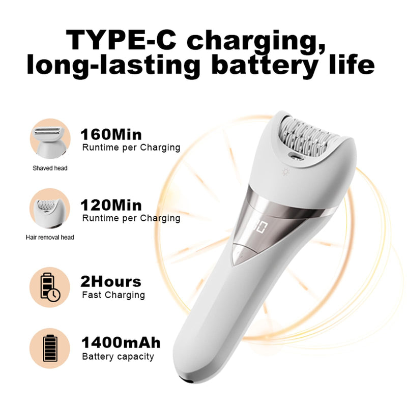 [Australia] - Electric Lady's Epilator,2in1 for Face, Chin, Arm, Leg, Armpit, Bikini Trimmer,Shave& Epilate, Wide Head for Fast Epilation,Wet & Dry Lady Shaver,2 Speeds 
