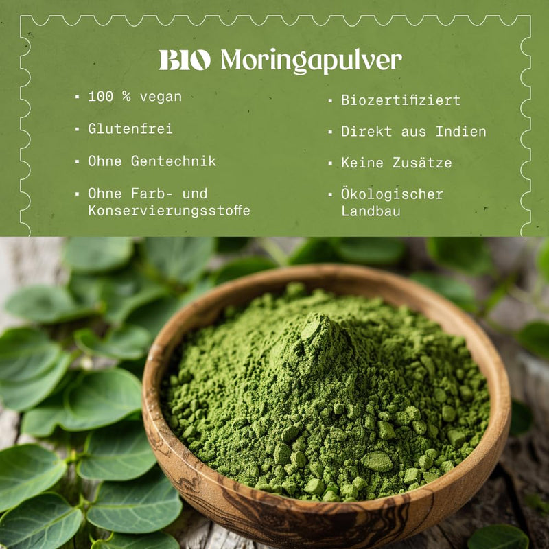 [Australia] - Moringa Oleifera Powder - 400 g Organic Horseradish Powder with Premium Quality - Natural Organic Product, Organic and Pure Moringa from the Leaves of the Horseradish Tree - NaturaleBio 400 g (Pack of 1) 