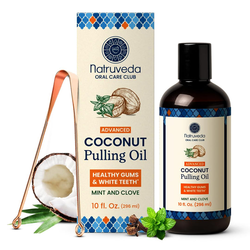 Coconut Oil Pulling Mouthwash – Natural Whitening Ayurvedic Rinse | Fresh Mint Blend | Coconut Oil Pulling for Teeth & Gums | Whyte Oil Pulling | Aceite de Coco para Los Dientes -10 oz Cocomint 10 Fl Oz (Pack of 1)