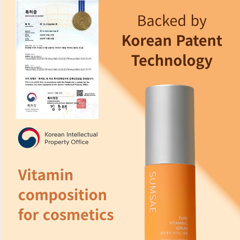 Pure Vitamin C Serum - Korean Skincare with Vitamin 10.5%, Waterless (No oxidation formula), Special Airless Pump, Brightening and Firming Skin, Improving Uneven/Dull Skin Tone, 30ml/1.01fl.oz