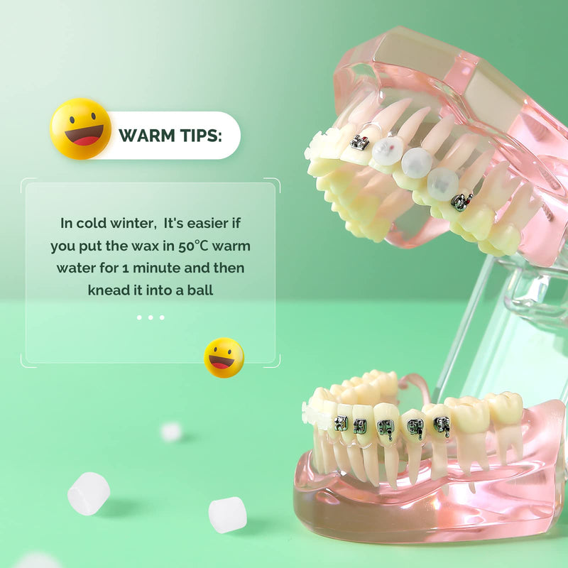[Australia] - JMU 1 Pack Orthodontic Wax, Precut Braces Wax, Dental Wax Braces Mint Flavored 