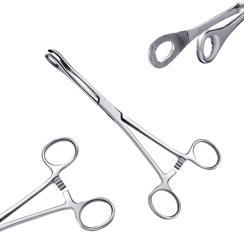 [Australia] - Chumia Piercing Kit 100 Pcs Piercing Needle with 1 Pcs Clamps Stainless Forceps Clamp Hollow Needle Mixed Sizes 12g 14g 16g 18g 20g for Ear Nipple Belly Tongue Body Tools 