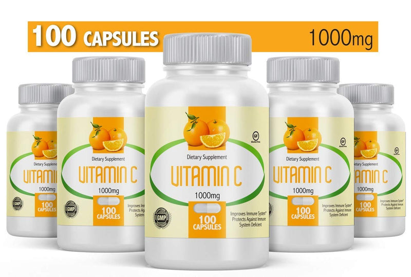 Vitamin C 1000mg 100 Capsules (2 Bottles)