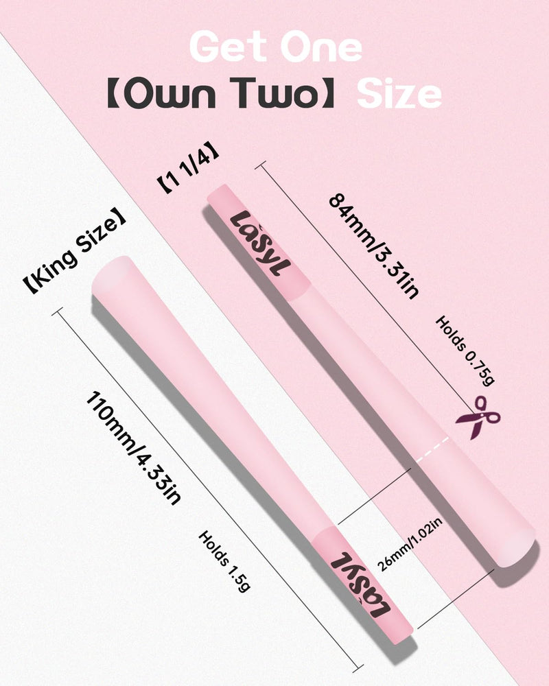 [Australia] - 𝗟𝗮𝗦𝘆𝗟 Pre Rolled Cones (Pink) | 50 Pack King Size | Rolling Paper with Tips and Packing Tubes (4.3inch/109mm) | Burn Slow and Even PINK 