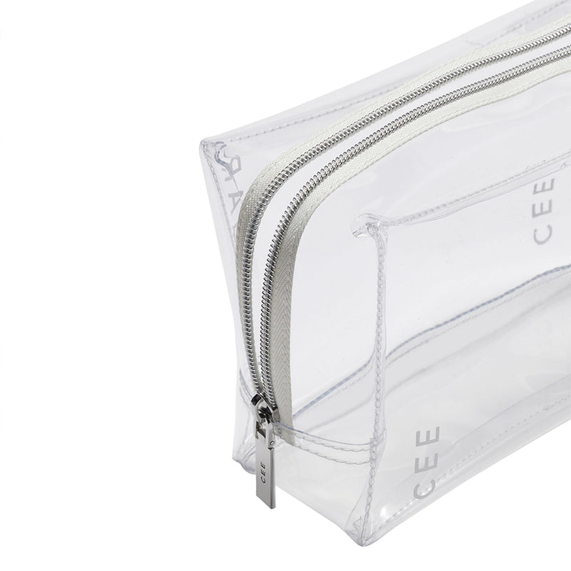 Makeup Bag (Small) - Clear Cosmetic Bag for Travel - TSA Approved Transparent Toiletry Organizer Pouch for Liquids, Make Up, & Essentials - See Through Case with Zipper for Carry On