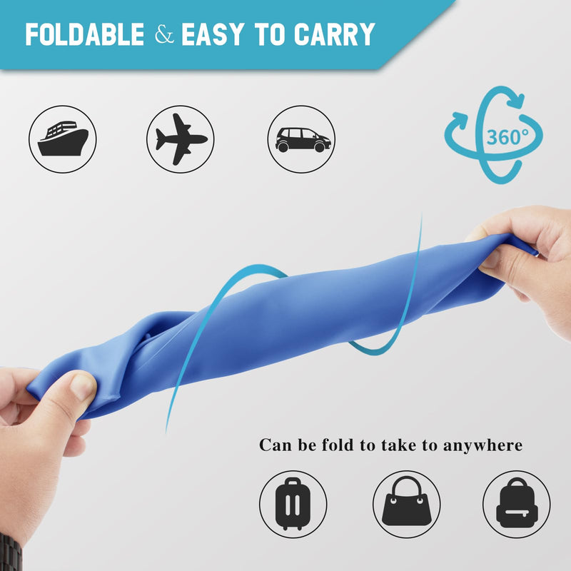 [Australia] - Adjustable Silicone Adult Bib, Washable Bib for Men & Women, Waterproof Bib for Elderly with Crumb Catcher Blue 