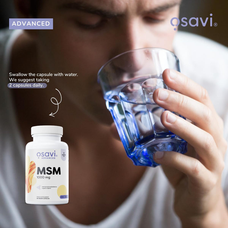 Osavi MSM, 1000 mg – 120 Vegan Capsules | Supports Joint Health & Skin Elasticity | Methylsulphonylmethane for Collagen & Keratin Production