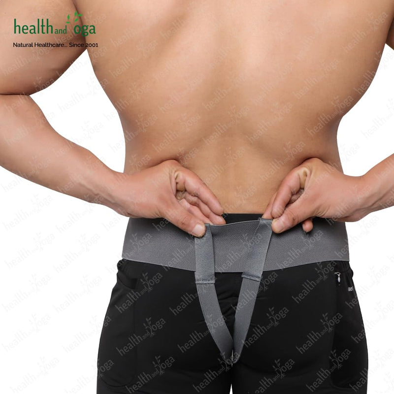 HealthAndYoga™ EasyPress New Comfortable Hernia Belt for Men – Inguinal Hernia Support Truss - Abdominal Binder Brace with Adjustable Self-Stick-on Bands (Medium) Medium