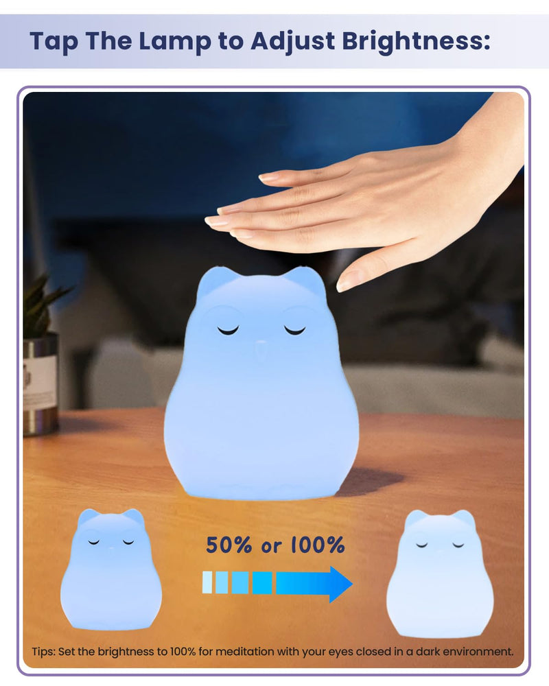 [Australia] - Mindfulness Meditation Breathing Light for Kids Adults, 4 Modes Breathing Counting Tool, Anxiety Stress Relief Items Relaxation Gifts for Women, Counseling Office School Calming Corner Supplies White Bird 