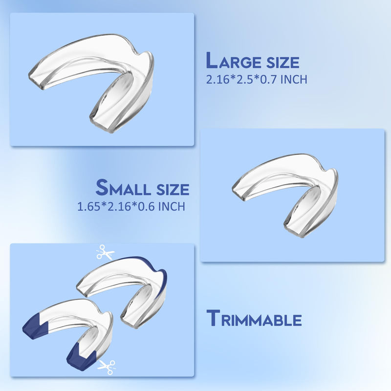 [Australia] - Mouth Guard for Grinding Teeth at Night, Neateeth Night Guards for Teeth Grinding & Clenching, 4 Packs Mouth Guards for Sleeping ‚Äì Includes 2 Sizes & 1 Travel Case 4 Units 