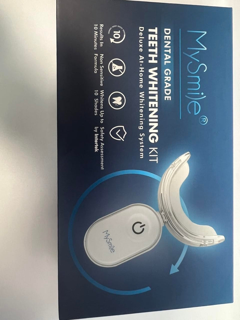 MySmile Teeth Whitening Kit with 28 LED Accelerator Light, At Home Tooth Brightening Set with 3PCS 3ML Whitening Gel, 30+ Treatments, Enamel Safe Oral Care Kit for Daily Stain Reduction