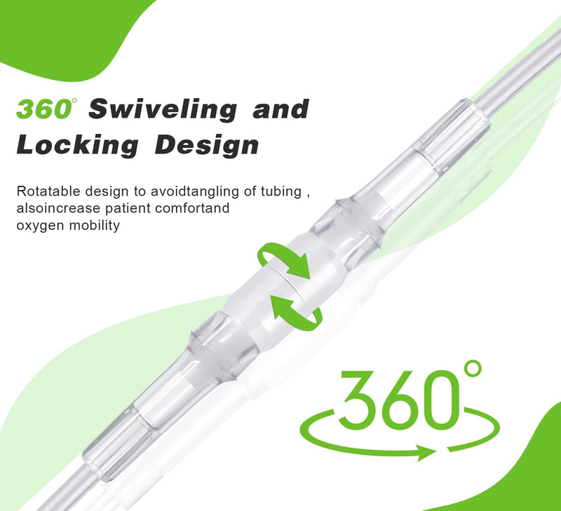 [Australia] - 10 Packs Oxygen Tubing Swivel Connector for Oxygen Tubing - Oxygen Cannula Connector, Avoid Tangling of Tube (Male to Male) 
