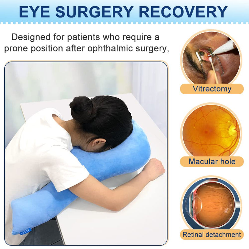 [Australia] - AOSSA Face Down Pillow After Eye Surgery BBL Bed for Sleeping Medical Prone Pillow Retina Surgery Vitrectomy Recovery Equipment Stomach Sleeper Pillow Bed Massage Face Cradle Cushion Blue 