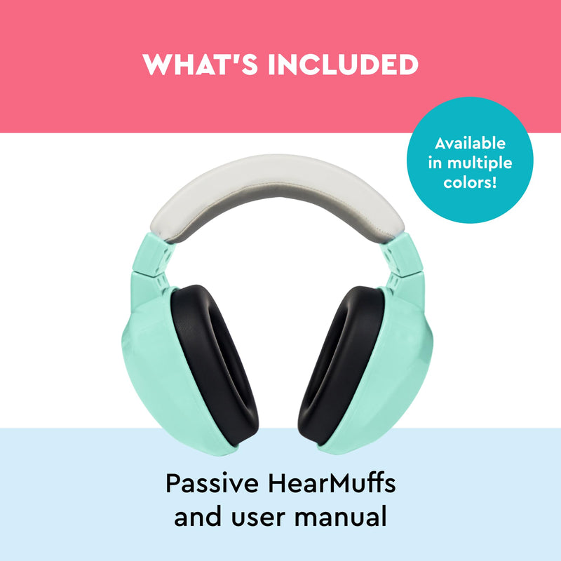 [Australia] - HearMuffs - Over-the-Ear Noise Reducing Hearing Protection for Infants & Toddlers - Fits Kids Ages 0-4 Spa Green 