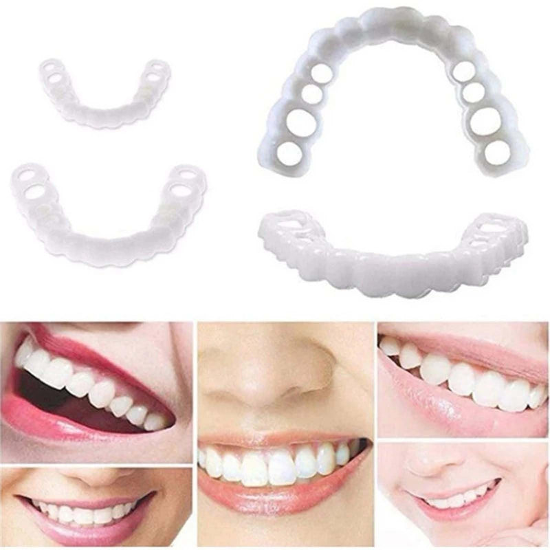 2 Pairs Temporarily Adjustable Top and Bottom, Enhance Your Smile in Just Minutes(White) White