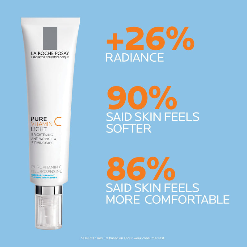 La Roche-Posay Redermic C Vitamin C Face Moisturizer, 1.35oz | Anti-wrinkle face cream with pure vitamin C, hyaluronic acid & glycerin for normal to combination & sensitive skin.
