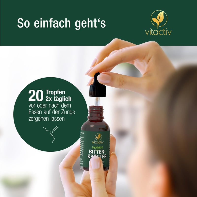 [Australia] - VITACTIV bitter herbs - bitter drops without alcohol - select herbs plus choline & zinc - bitter substances drops according to Hildegard von Bingen - no artificial additives, sugar-free, vegan - 250 ml 250 ml (set of 5) 