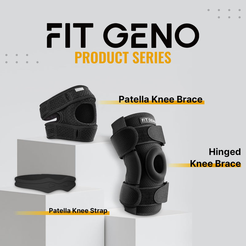 [Australia] - Fitgeno Knee Strap Patella Support: Knee Band for Patellar Tendon Pain Relief - Knee Brace for Tendonitis Jumpers Running Sports Basketball Men Women 2 Packs (Black) Black 