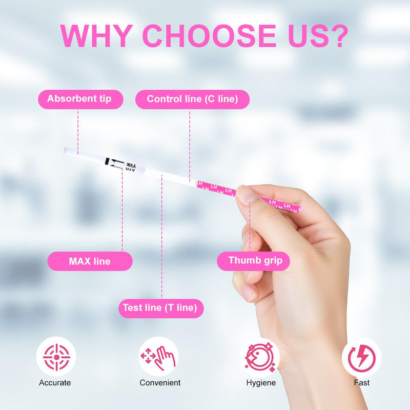 30 Ovulation Test Strips with Reusable Urine Cup Accurate Fertility Test for Women Home Ovulation Predictor Kit 3mm LH
