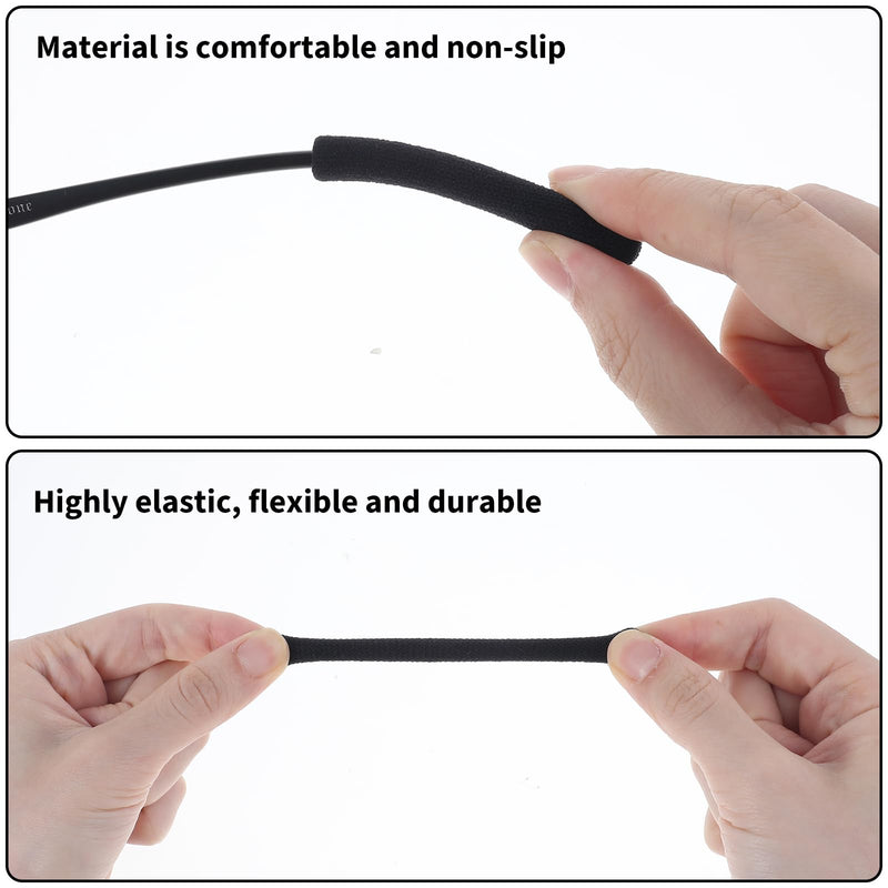 [Australia] - Glasses temple cover polyester, 4 pairs of glasses holders, non-slip glasses ear pads, soft glasses leg protectors, glasses accessories for sunglasses and sports glasses 