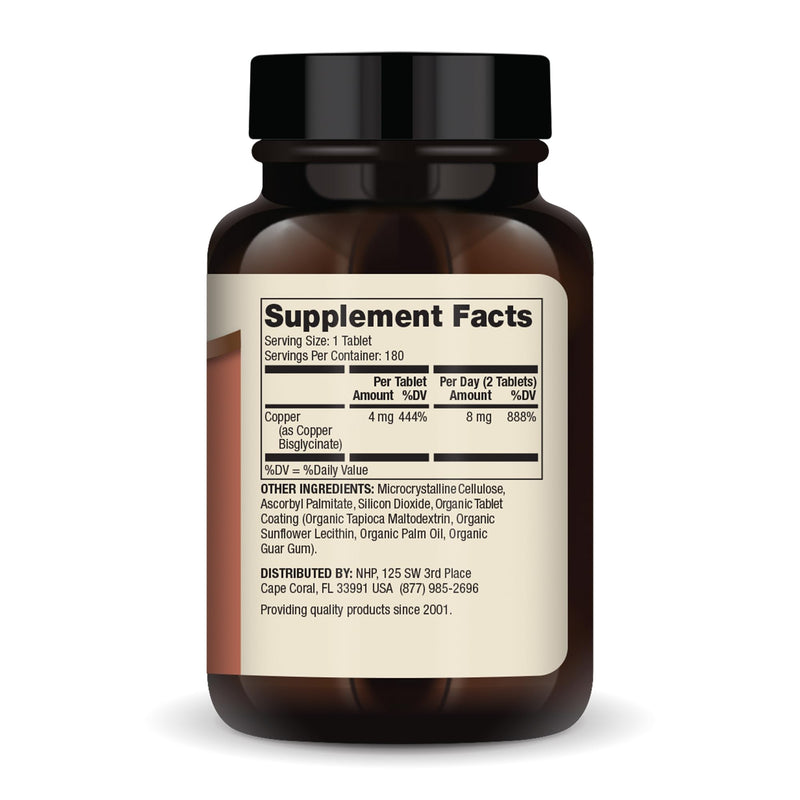 [Australia] - Dr. Mercola Copper Bisglycinate, 90 Servings (180 Tablets), Dietary Supplements, 8 mg Per Day, Mini Tabs, Supports Overall Health, Non GMO 