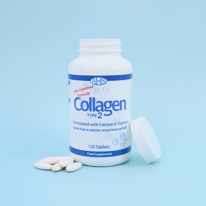 AHS Collagen Type 2 120 Tablets - 4500MG Per Day - Formulated with Calcium and Turmeric 120 count (Pack of 1)