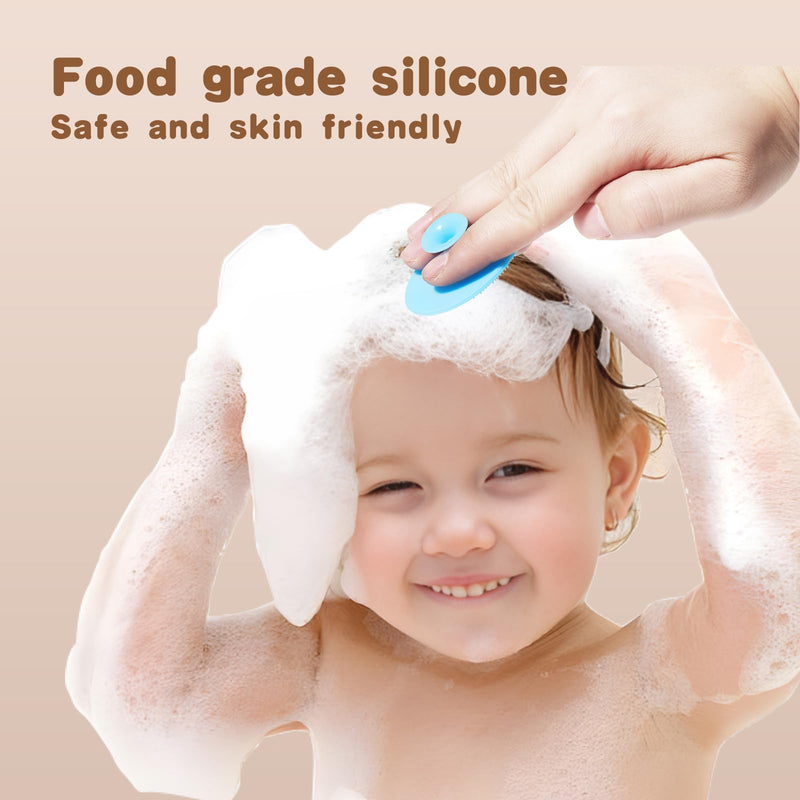 [Australia] - Baby Hair Brush and Cradle Cap Brush Set Goat Hair Bristles Brush 2 Pieces Silicone Cradle Cap Brushes Wood Handle Newborn Brush Kit for Newborns and Toddlers 3 Packs 