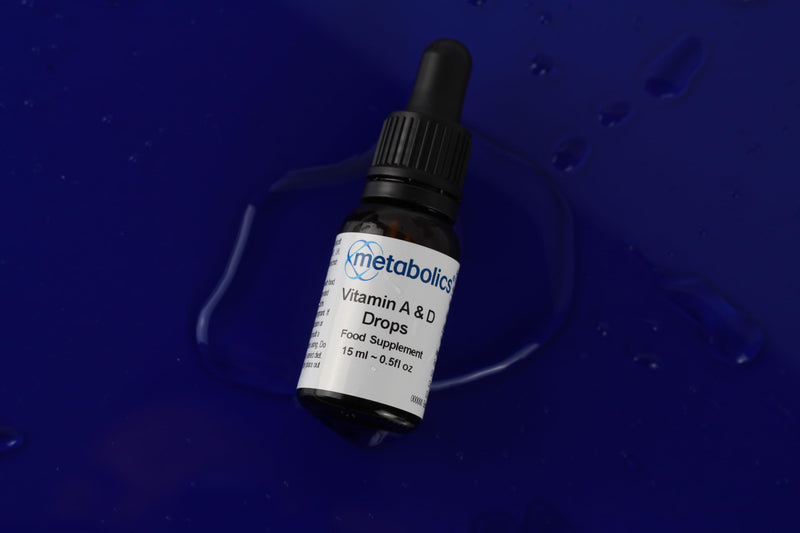 Metabolics Vitamin A & D Liquid | Essential Kids Vitamin D Drops - D3 Supporting Normal Vision, The Immune System & Maintaining Normal Bones - Made in The UK