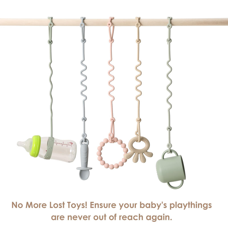 [Australia] - Toy Straps for Baby 6 Pack Keep Your Baby's Toys and Sippy Cups Secure with Toy Straps and Sippy Cup Strap Adjustable Silicone Toy Straps for Strollers High Chair, Stroller Accessories Multi Colors 
