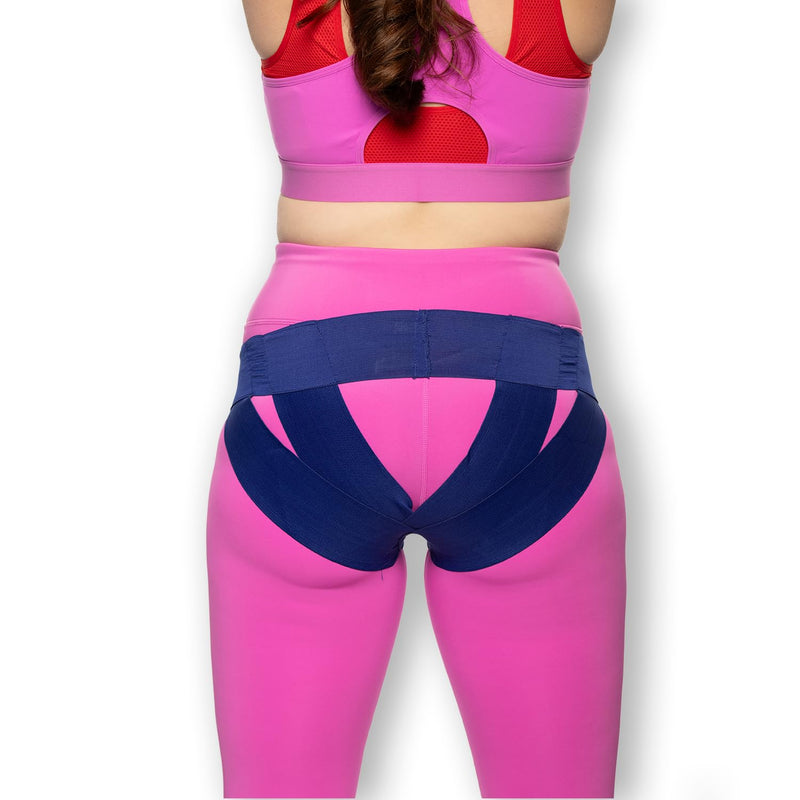 Patented Women’s Pelvic Floor Orthotic Support Belt ― Uterus Pain Relief Girdle for Dropped Bladder, Vulvar Varicosities, Postpartum Recovery, SPD | High Waist - SAPPHIRE BLUE (X-LARGE - Waist 36-40") X-Large