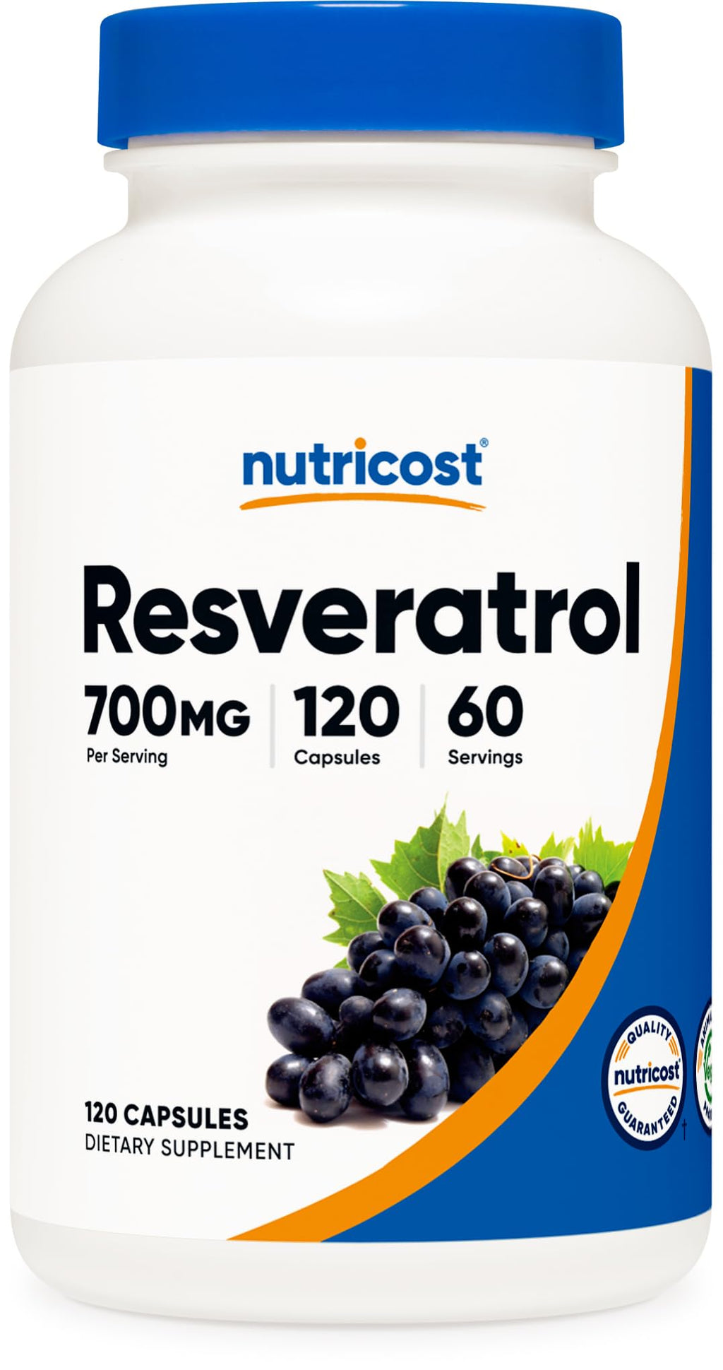 Nutricost Resveratrol 700mg, 120 Capsules - Vegan, Gluten Free, Non-GMO 120 Count (Pack of 1)